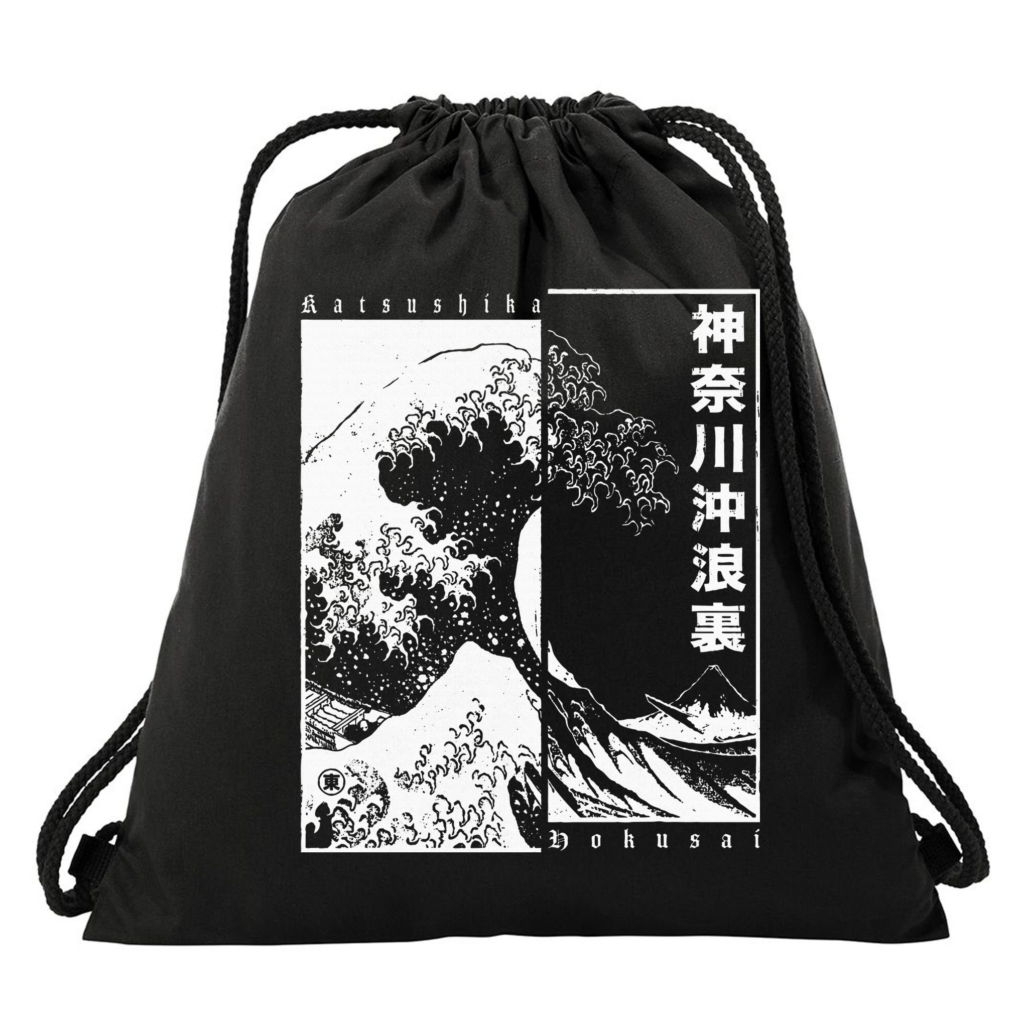 Great Wave Off Kanagawa Japanese Aesthetic Hokusai Drawstring Bag