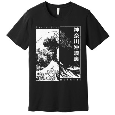 Great Wave Off Kanagawa Japanese Aesthetic Hokusai Premium T-Shirt