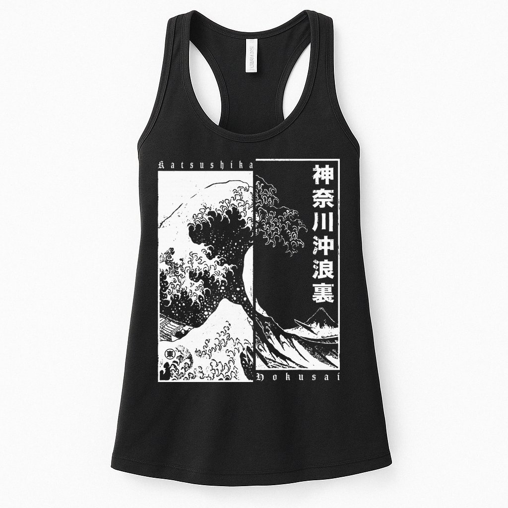 Great Wave Off Kanagawa Japanese Aesthetic Hokusai Womens Tank Top