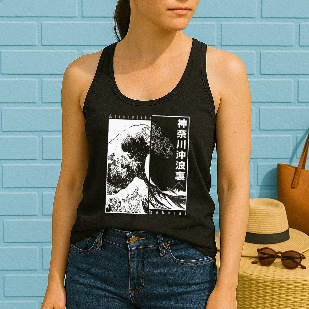 Great Wave Off Kanagawa Japanese Aesthetic Hokusai Womens Tank Top
