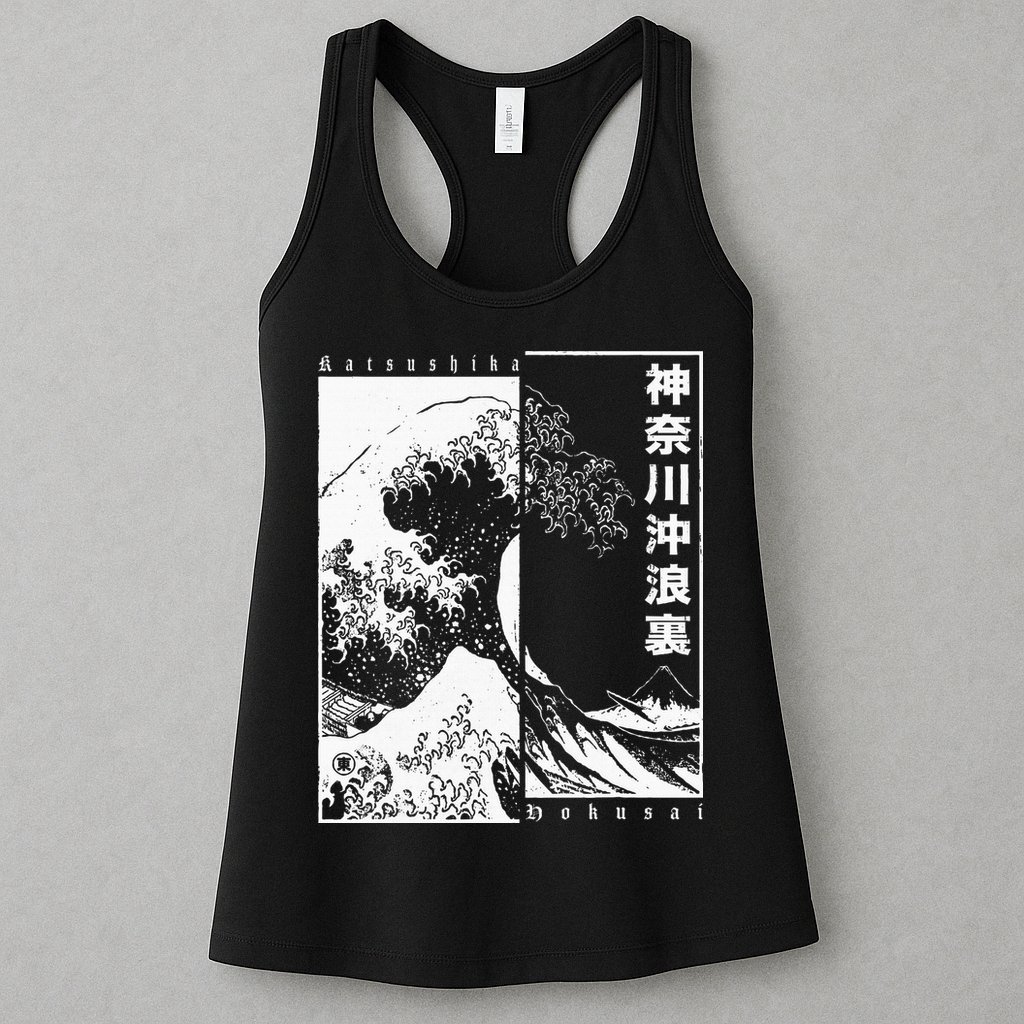 Great Wave Off Kanagawa Japanese Aesthetic Hokusai Womens Tank Top