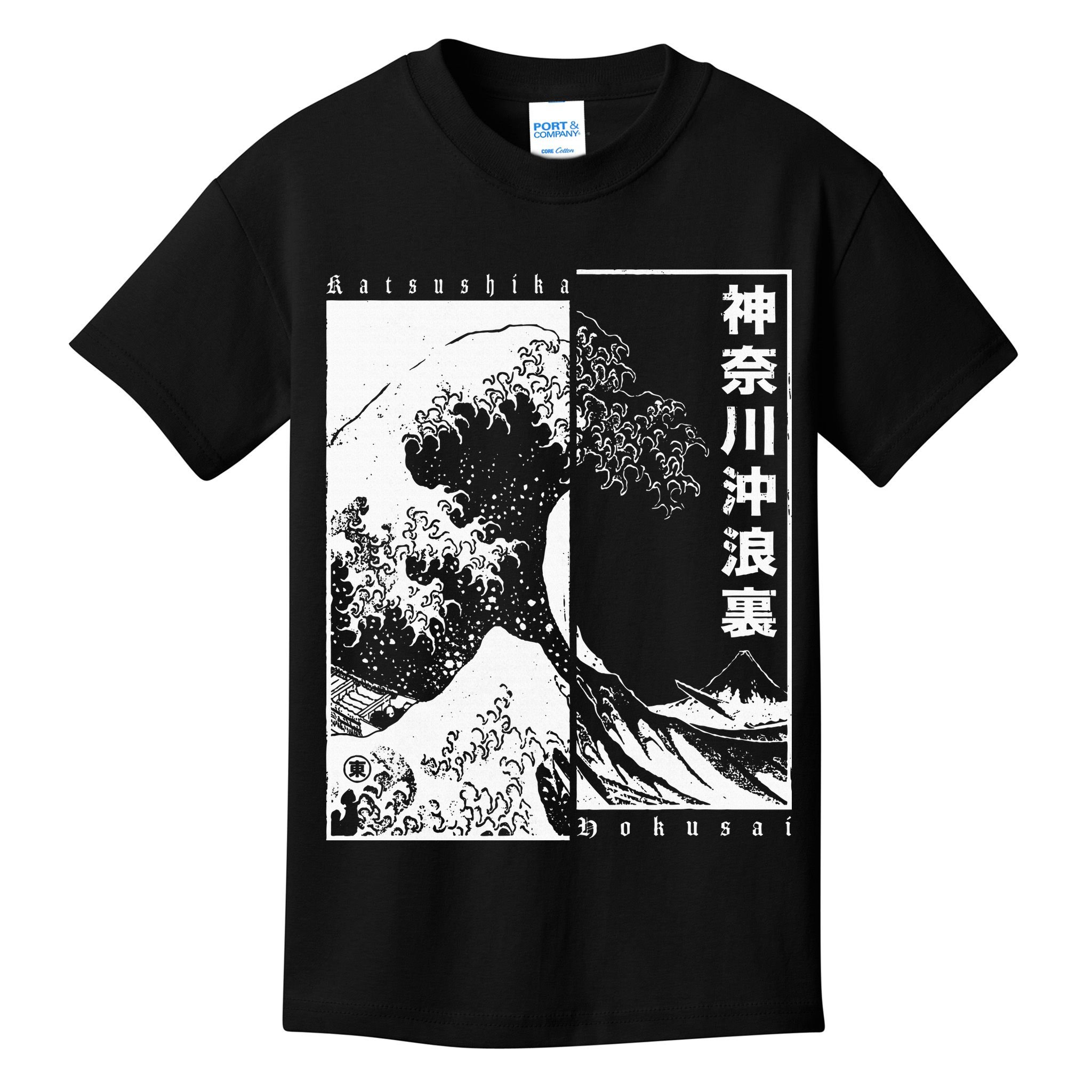 Great Wave Off Kanagawa Japanese Aesthetic Hokusai Kids T-Shirt