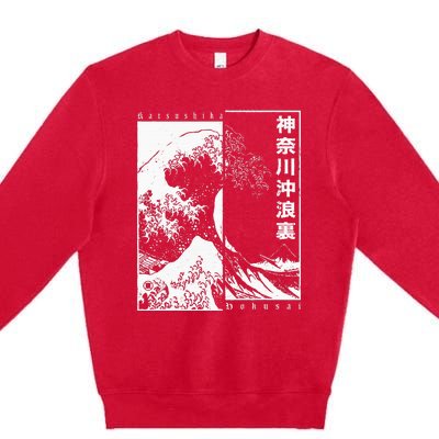 Great Wave Off Kanagawa Japanese Aesthetic Hokusai Premium Crewneck Sweatshirt