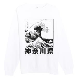 Great Wave Off Kanagawa Japan Aesthetic Japanese Art Premium Crewneck Sweatshirt