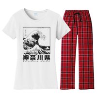 Great Wave Off Kanagawa Japan Aesthetic Japanese Art Women's Flannel Pajama Set