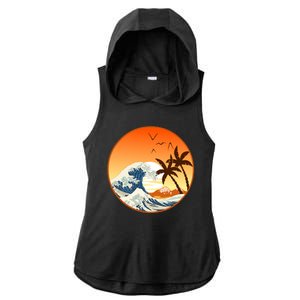 Great Wave Off Kanagawa Ladies PosiCharge Tri-Blend Wicking Draft Hoodie Tank