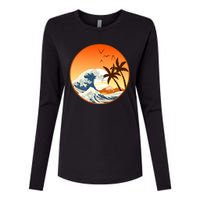 Great Wave Off Kanagawa Womens Cotton Relaxed Long Sleeve T-Shirt