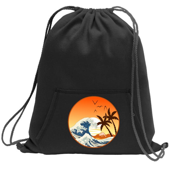 Great Wave Off Kanagawa Sweatshirt Cinch Pack Bag