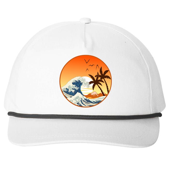 Great Wave Off Kanagawa Snapback Five-Panel Rope Hat