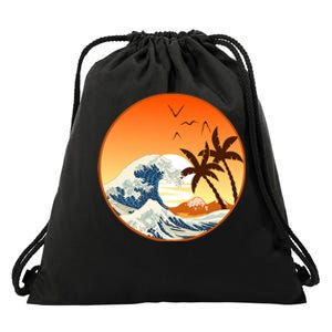 Great Wave Off Kanagawa Drawstring Bag