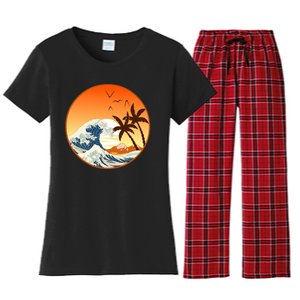 Great Wave Off Kanagawa Women's Flannel Pajama Set