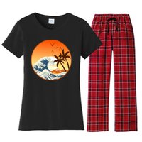 Great Wave Off Kanagawa Women's Flannel Pajama Set