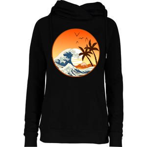 Great Wave Off Kanagawa Womens Funnel Neck Pullover Hood