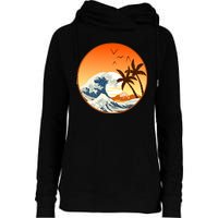 Great Wave Off Kanagawa Womens Funnel Neck Pullover Hood