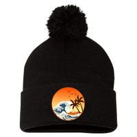 Great Wave Off Kanagawa Pom Pom 12in Knit Beanie