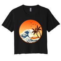 Great Wave Off Kanagawa Women's Crop Top Tee