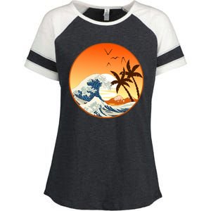 Great Wave Off Kanagawa Enza Ladies Jersey Colorblock Tee