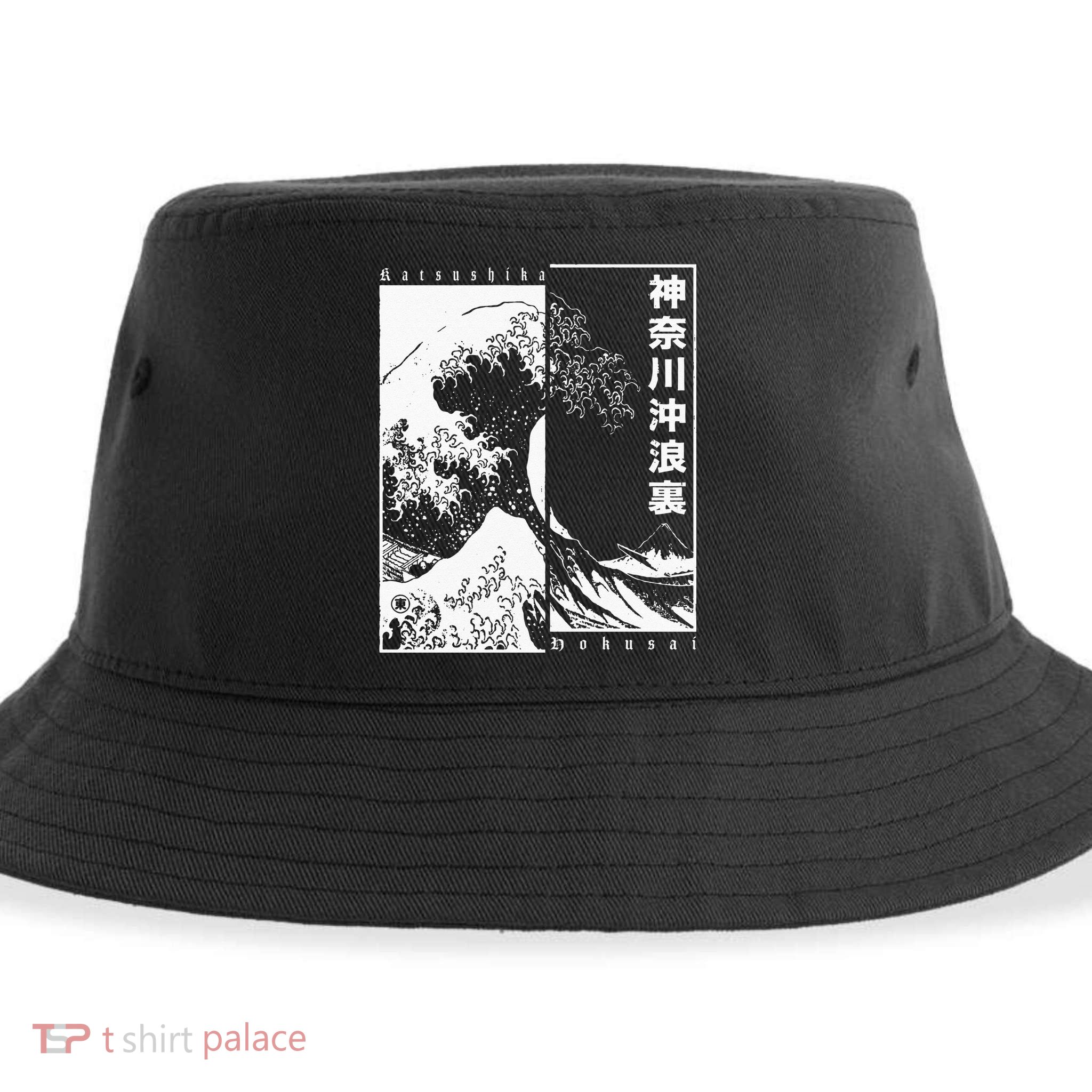 Great Wave Off Kanagawa Japanese Aesthetic Hokusai Sustainable Bucket Hat