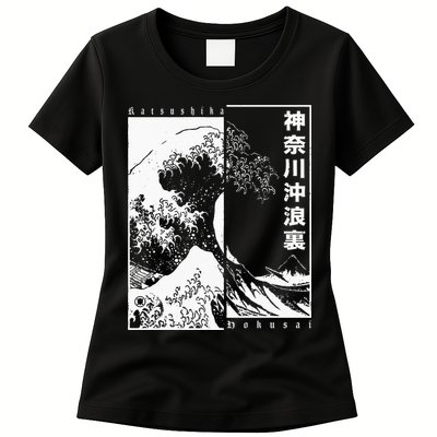 Great Wave Off Kanagawa Japanese Aesthetic Hokusai Womens T-Shirt