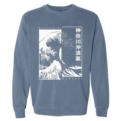 Great Wave Off Kanagawa Japanese Aesthetic Hokusai Garment-Dyed Sweatshirt