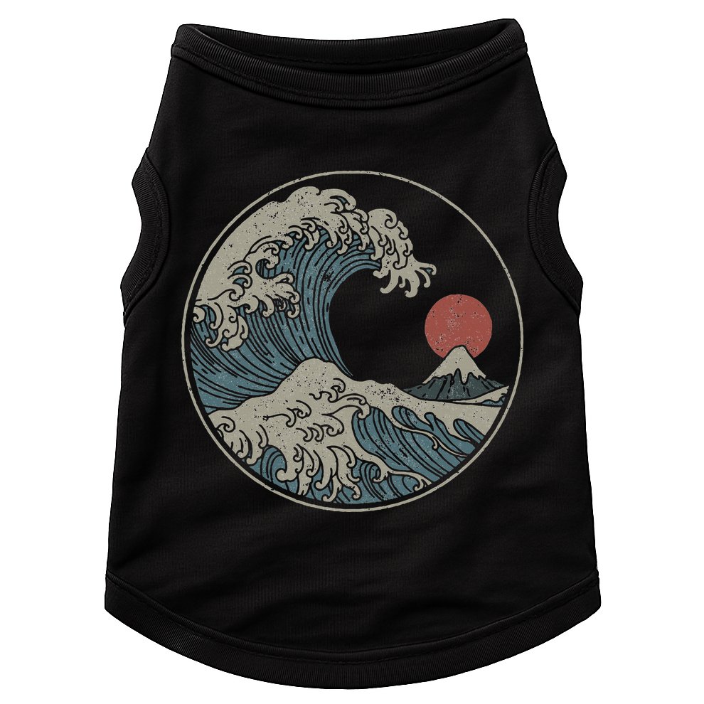 Great Wave Off Kanagawa Japanese Art Aesthetic Tsunami Doggie Tank