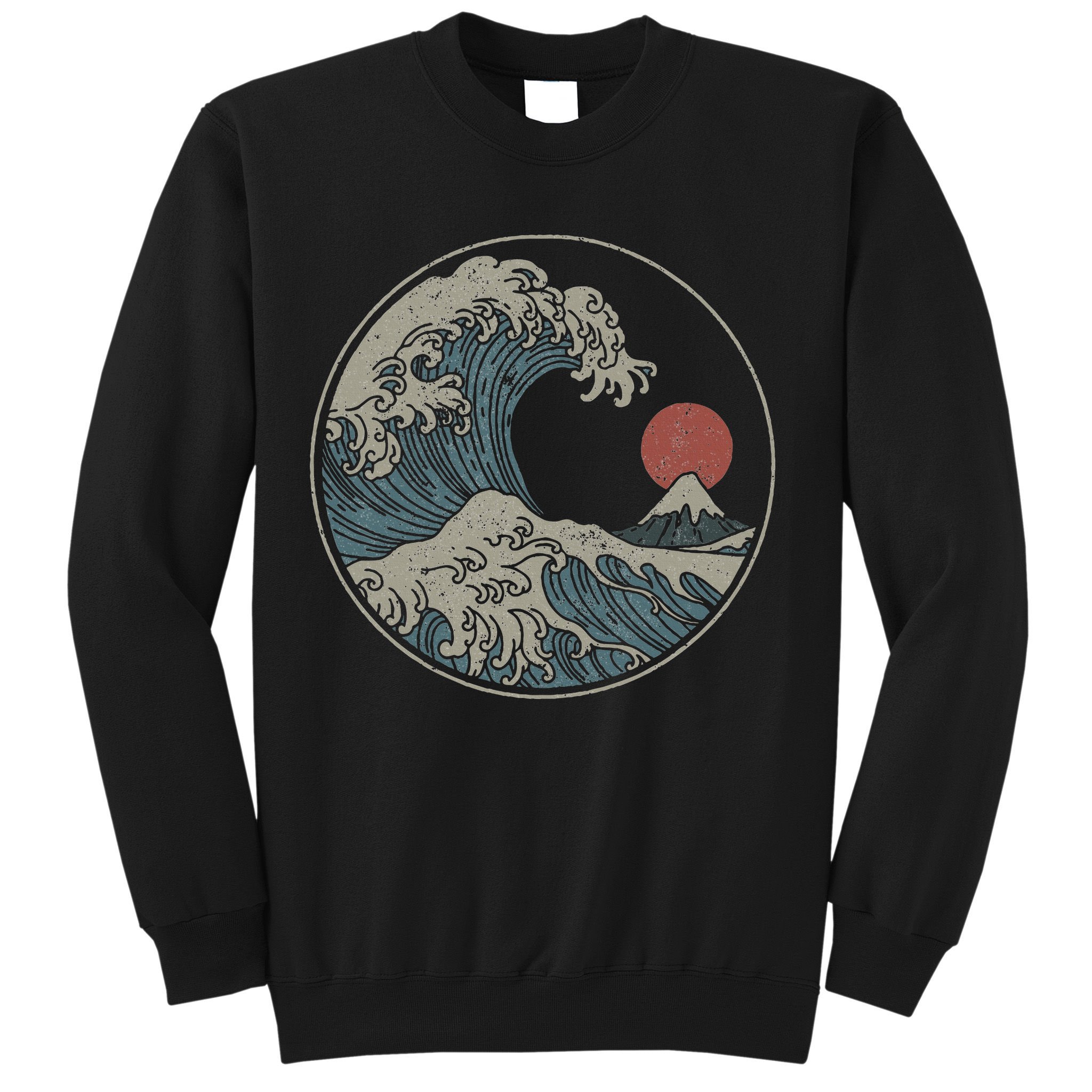 Great Wave Off Kanagawa Japanese Art Aesthetic Tsunami Sweatshirt