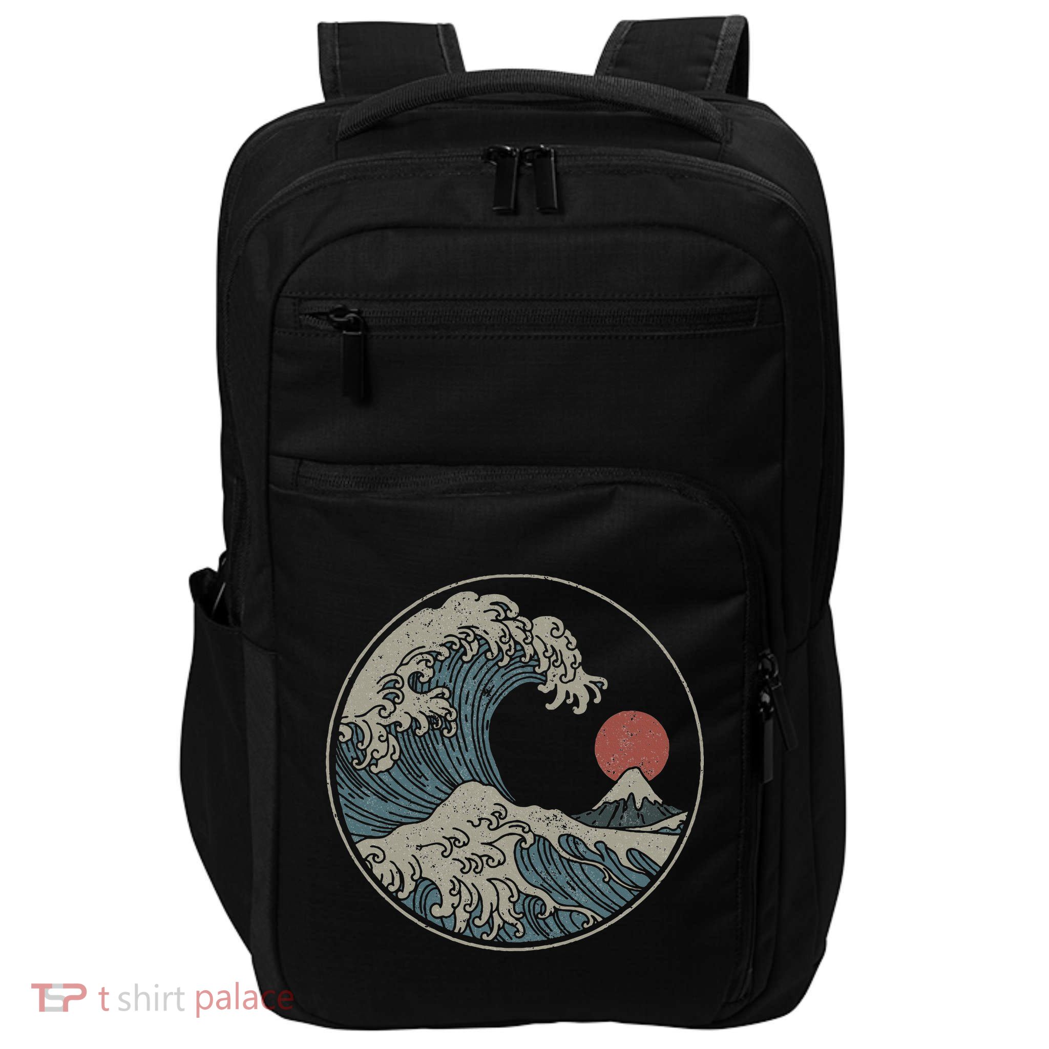 Great Wave Off Kanagawa Japanese Art Aesthetic Tsunami Impact Tech Backpack