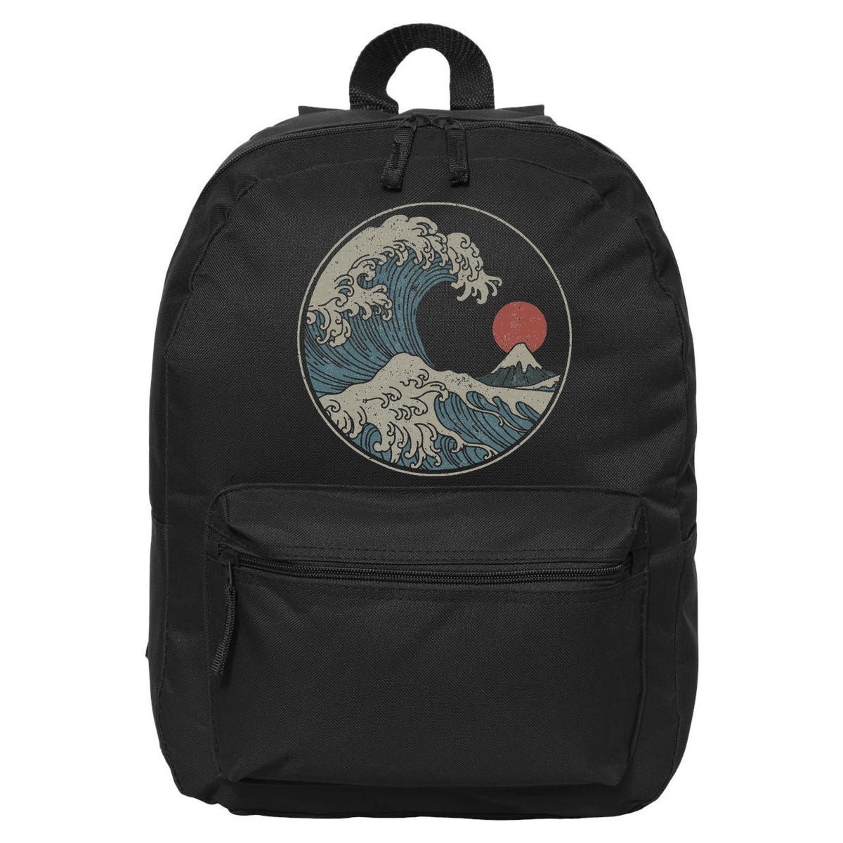 Great Wave Off Kanagawa Japanese Art Aesthetic Tsunami 16 in Basic Backpack