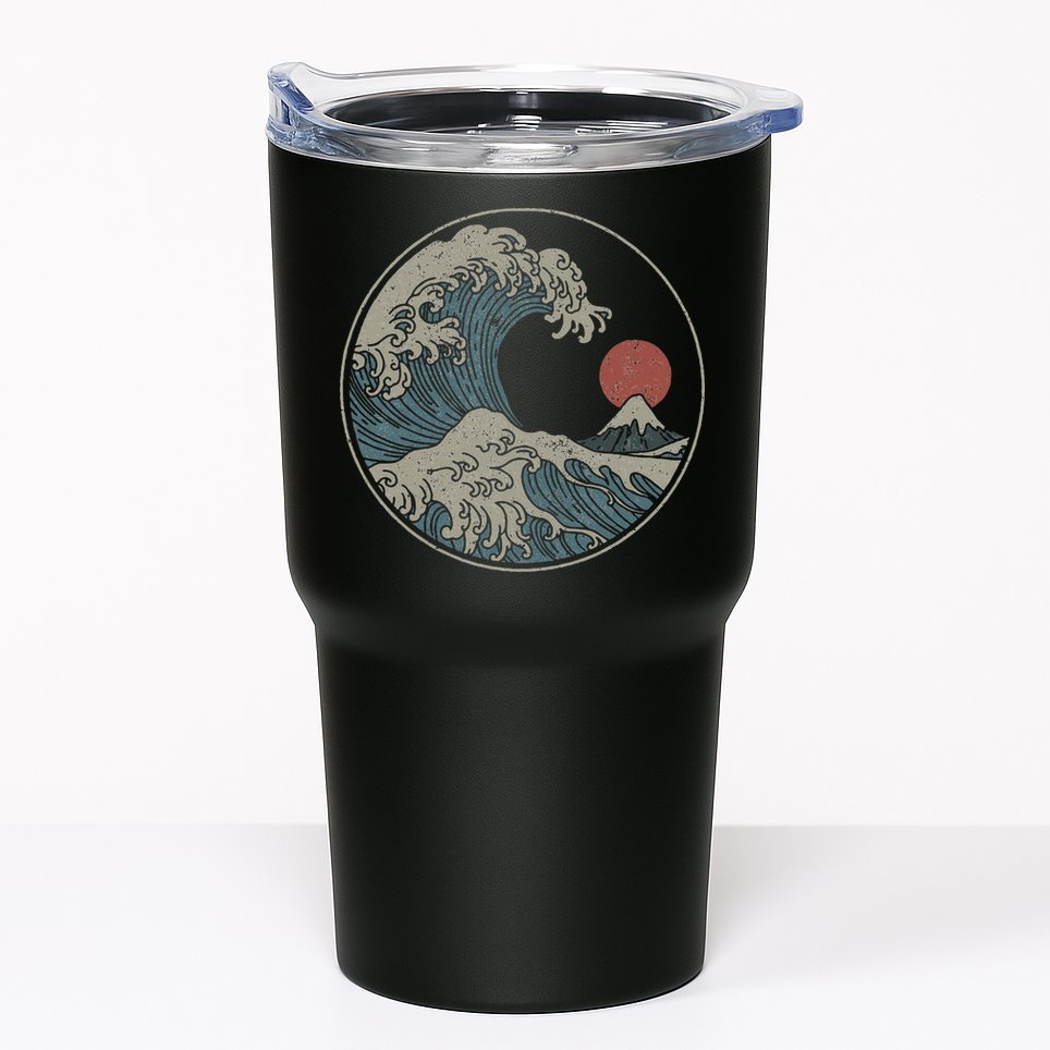 Great Wave Off Kanagawa Japanese Art Aesthetic Tsunami Tumbler