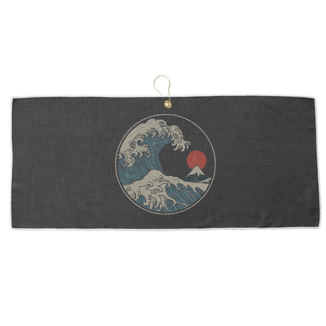 Great Wave Off Kanagawa Japanese Art Aesthetic Tsunami Large Microfiber Waffle Golf Towel