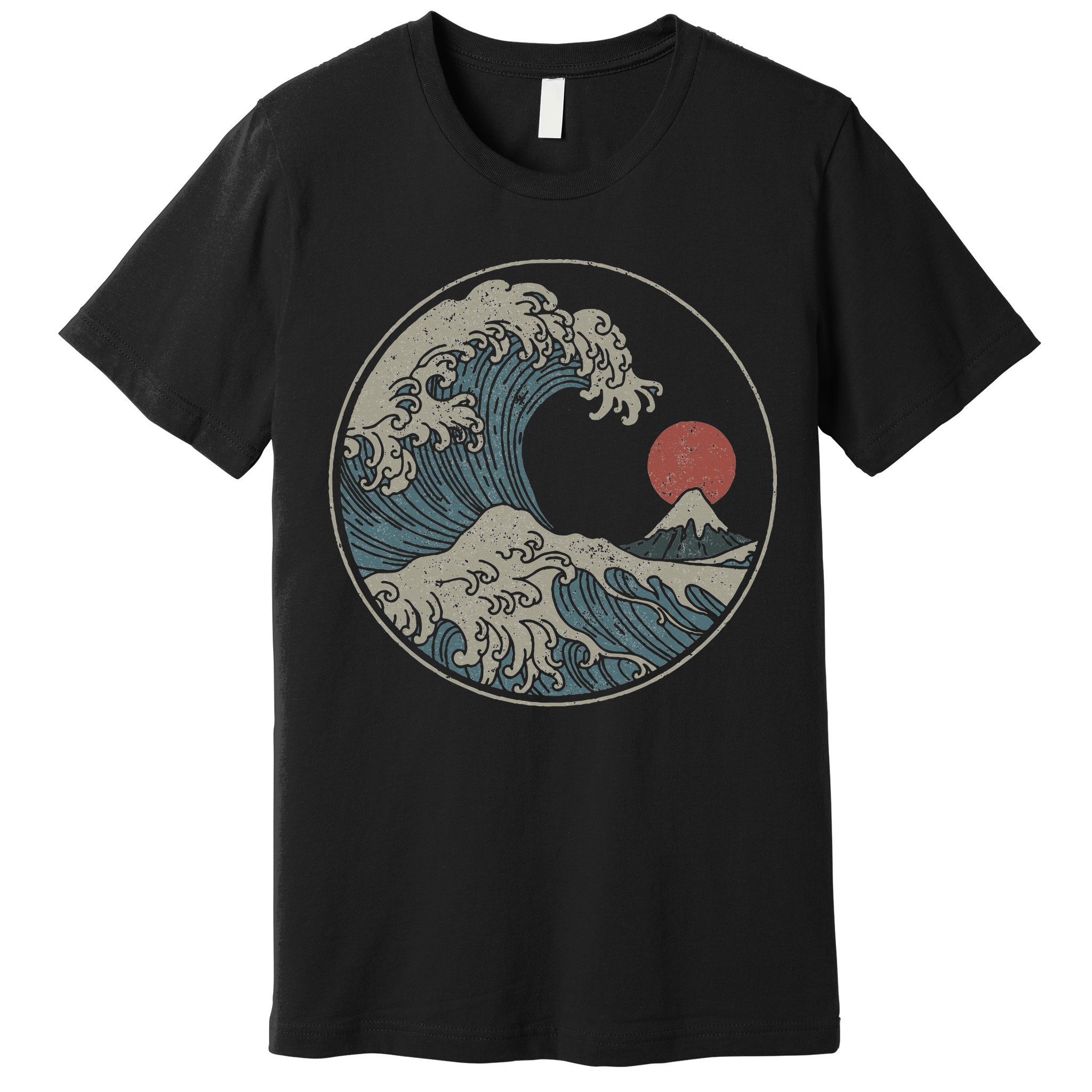 Great Wave Off Kanagawa Japanese Art Aesthetic Tsunami Premium T-Shirt