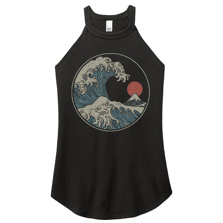 Great Wave Off Kanagawa Japanese Art Aesthetic Tsunami Women's Perfect Tri Rocker Tank