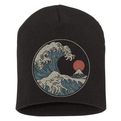 Great Wave Off Kanagawa Japanese Art Aesthetic Tsunami Short Acrylic Beanie