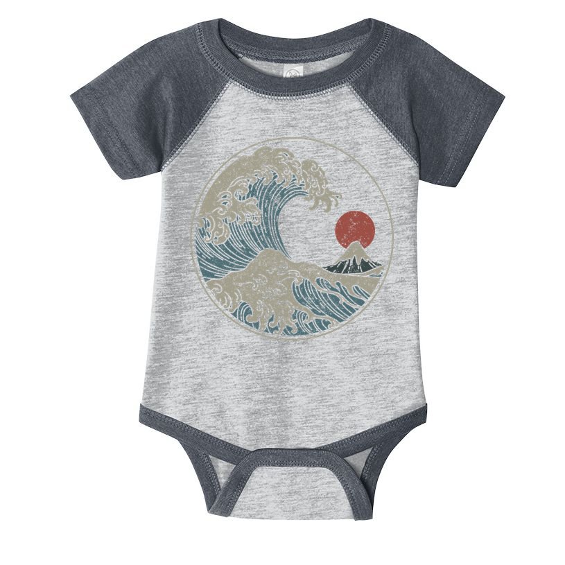 Great Wave Off Kanagawa Japanese Art Aesthetic Tsunami Infant Baby Jersey Bodysuit