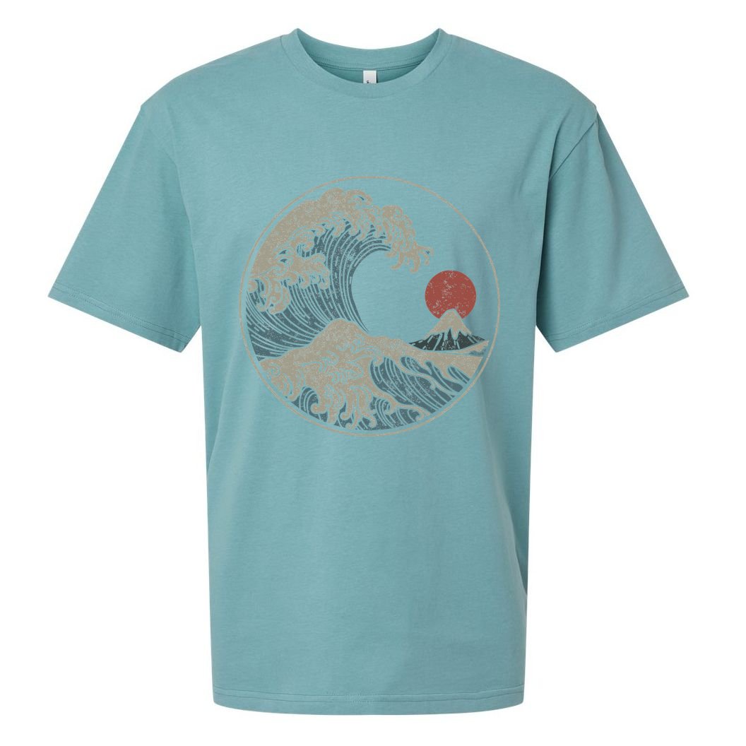 Great Wave Off Kanagawa Japanese Art Aesthetic Tsunami Sueded Cloud Jersey T-Shirt