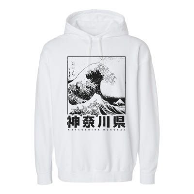 Great Wave Off Kanagawa Japan Aesthetic Japanese Art Garment-Dyed Fleece Hoodie