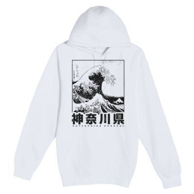 Great Wave Off Kanagawa Japan Aesthetic Japanese Art Premium Pullover Hoodie