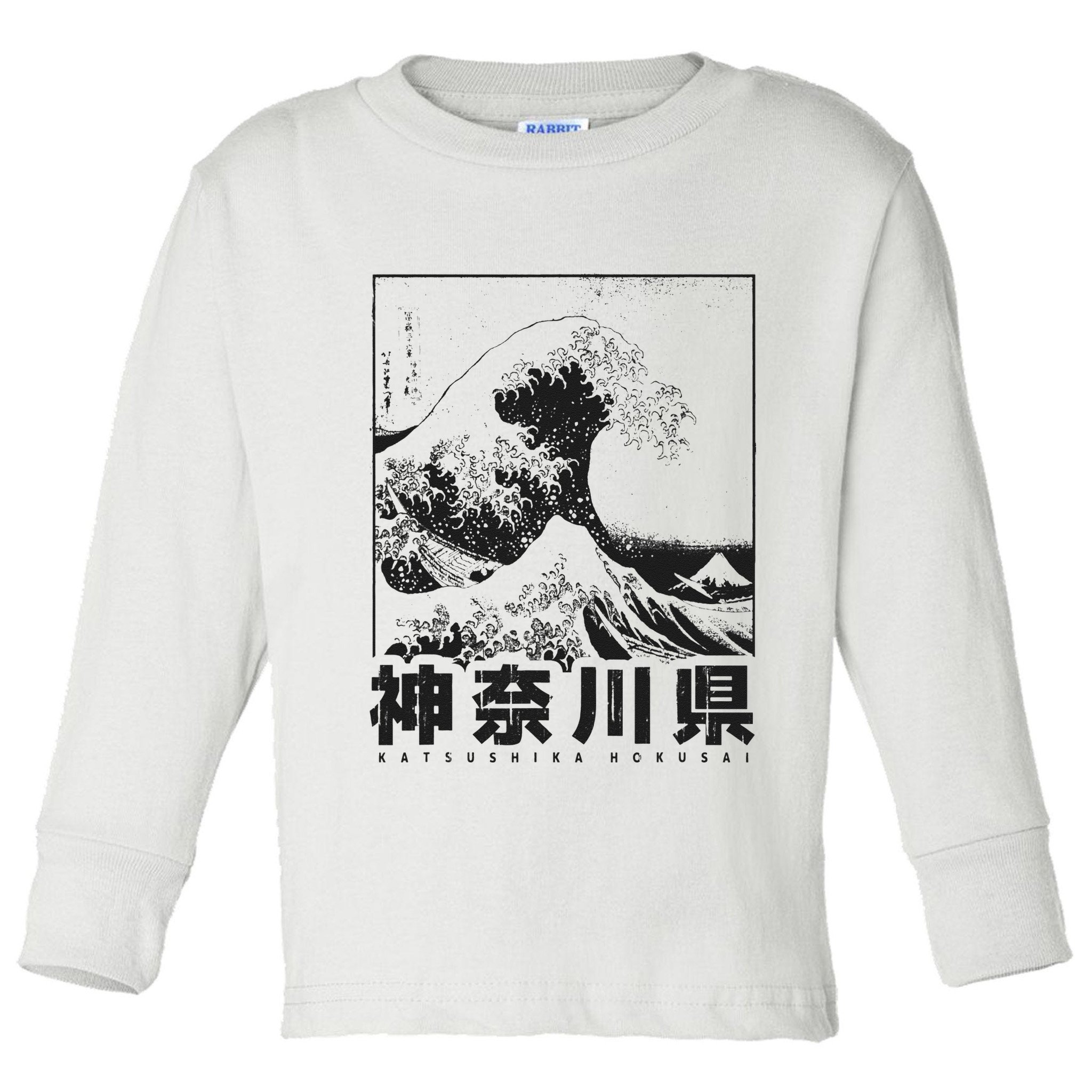 Great Wave Off Kanagawa Japan Aesthetic Japanese Art Toddler Long Sleeve Shirt