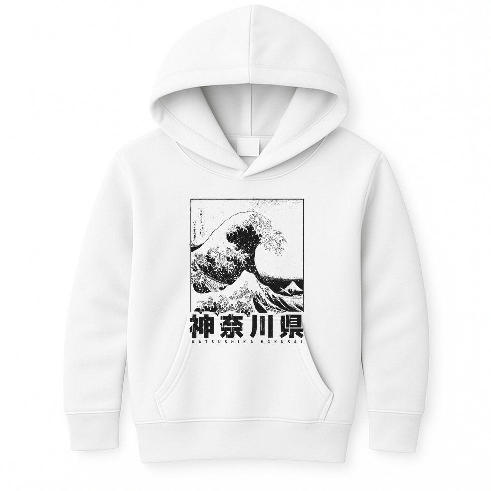 Great Wave Off Kanagawa Japan Aesthetic Japanese Art Kids Hoodie