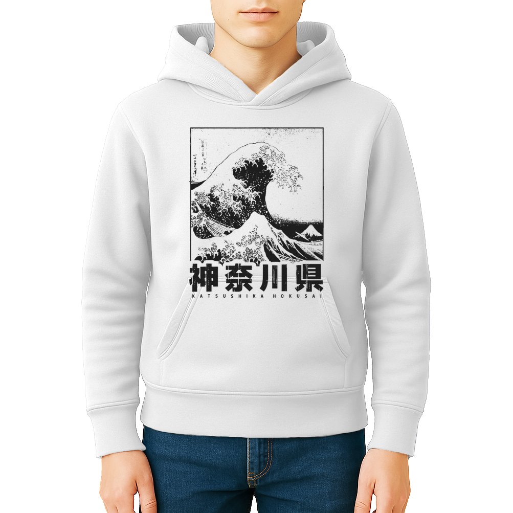 Great Wave Off Kanagawa Japan Aesthetic Japanese Art Kids Hoodie