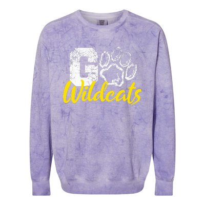 Go Wildcats Purple Colorblast Crewneck Sweatshirt