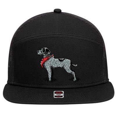 German Wirehaired Pointer 7 Panel Mesh Trucker Snapback Hat