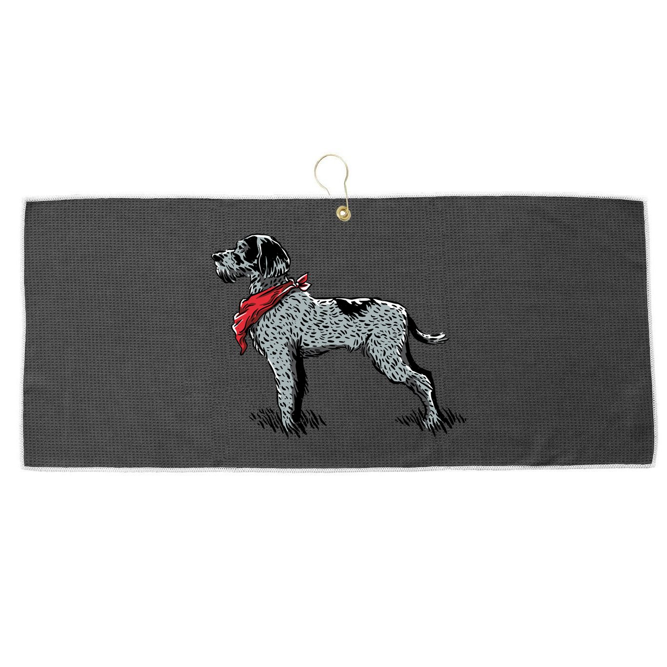 German Wirehaired Pointer Large Microfiber Waffle Golf Towel