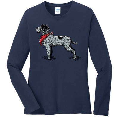 German Wirehaired Pointer Ladies Long Sleeve Shirt