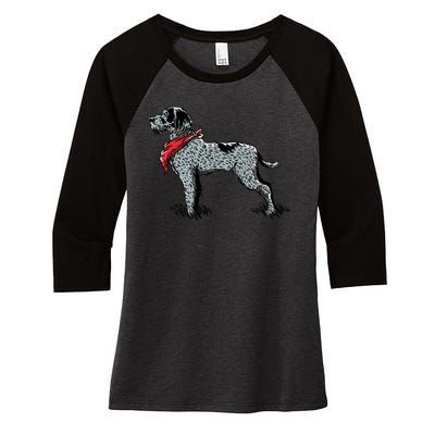 German Wirehaired Pointer Women's Tri-Blend 3/4-Sleeve Raglan Shirt