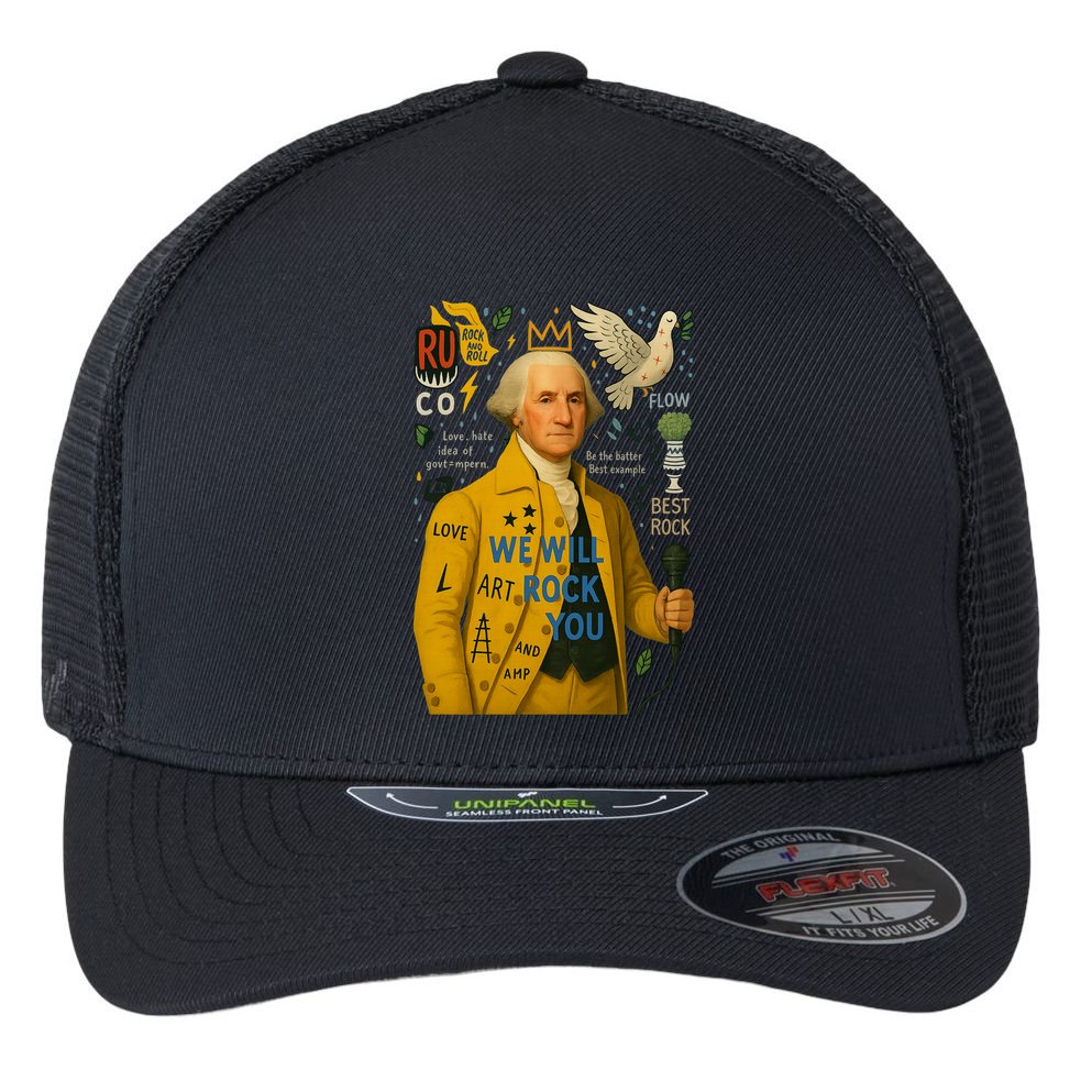 George Washington Pop Art Flexfit Unipanel Trucker Cap