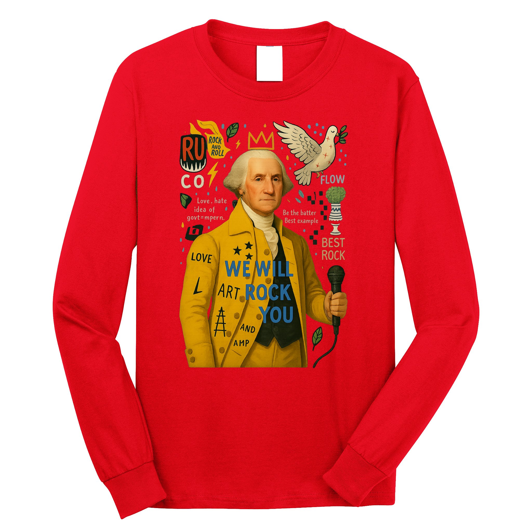 George Washington Pop Art Long Sleeve Shirt
