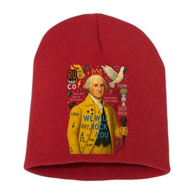 George Washington Pop Art Short Acrylic Beanie