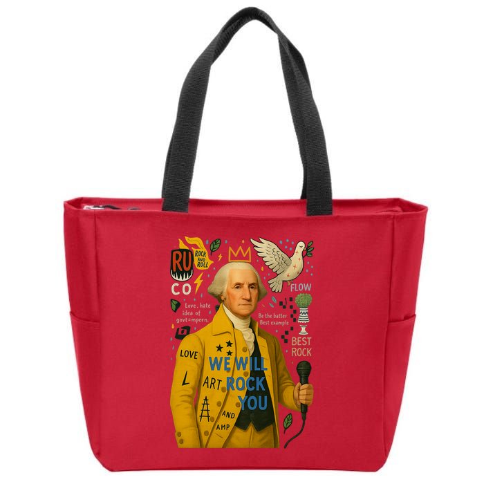George Washington Pop Art Zip Tote Bag