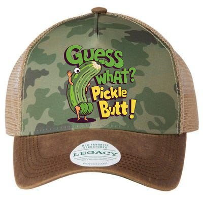 Guess What Pickle Butt! Funny Cucumber Meme Pickle Joke Legacy Tie Dye Trucker Hat